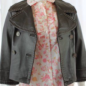 Wilsons leather - short brown leather jacket